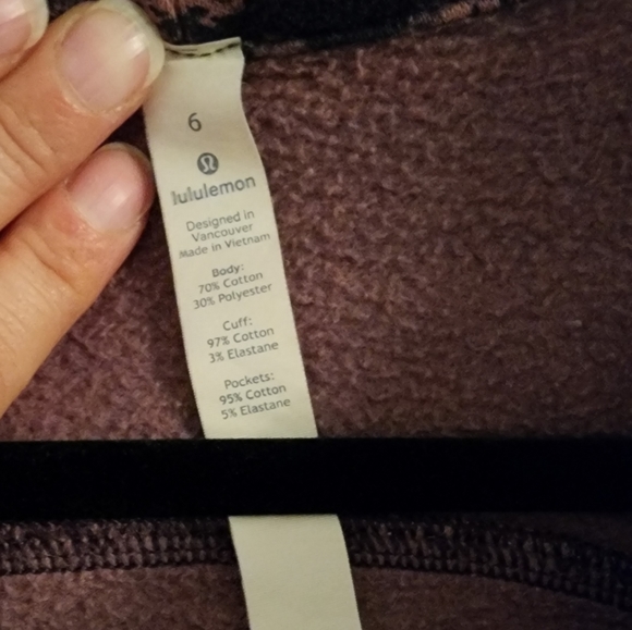 Lululemon purple/black snakeskin lined scuba hoodie rip wave purple thunder sz6 - Picture 12 of 13